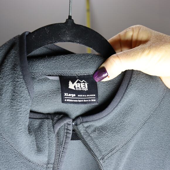 REI Co-op Black Full Zip Fleece Jacket Size XL - Picture 3 of 3